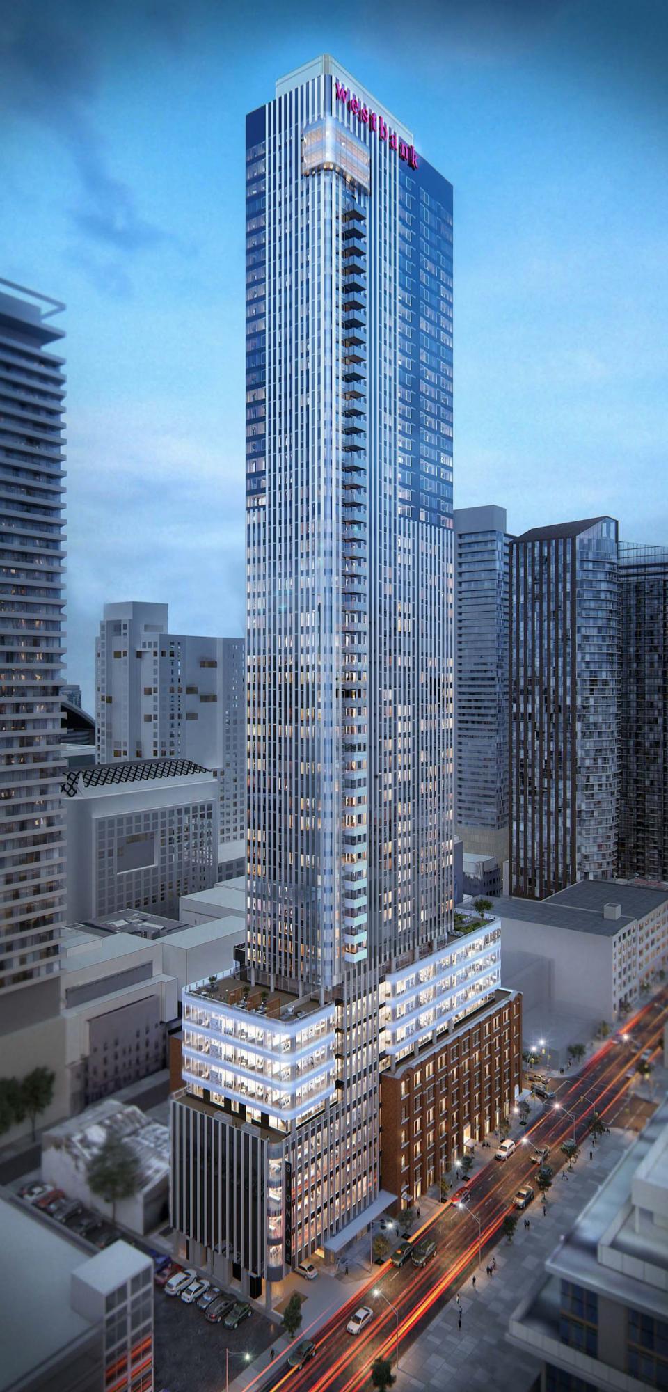 A mixed-use project in Toronto’s Entertainment District will soon bring a mix of office, residential rental, and hotel uses.